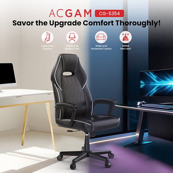 ACGAM CG-5354 Gaming Office Chair with Higher Backrest & Wider Cushion