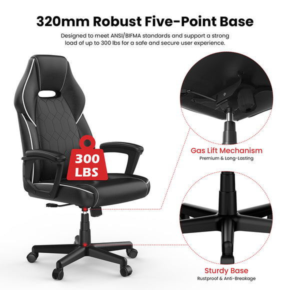 ACGAM CG-5354 Gaming Office Chair with Higher Backrest & Wider Cushion