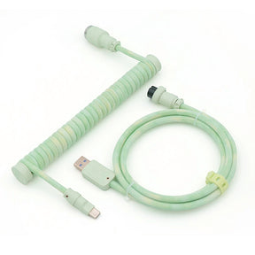 ACGAM Lemongrass Green Custom Coiled Aviator Cable USB-C