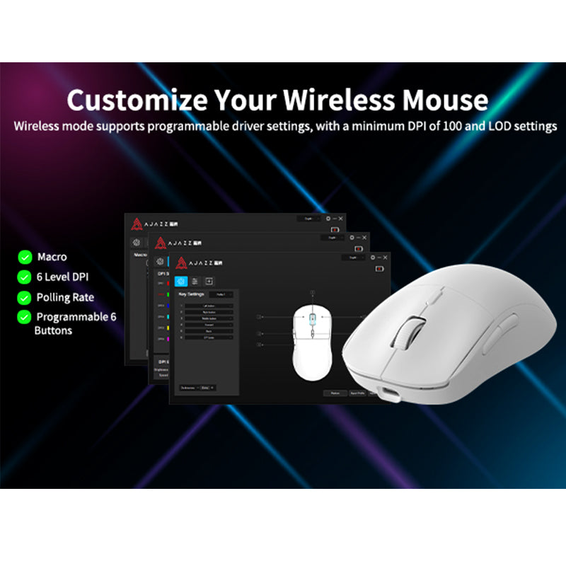 Ajazz AJ139 PRO 3395 Dual-Mode Wireless Mouse