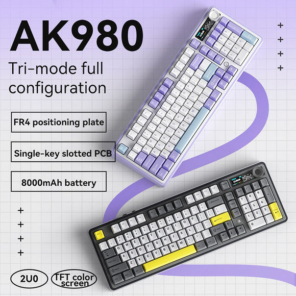 Ajazz AK980 TFT Display Wireless Mechanical Keyboard