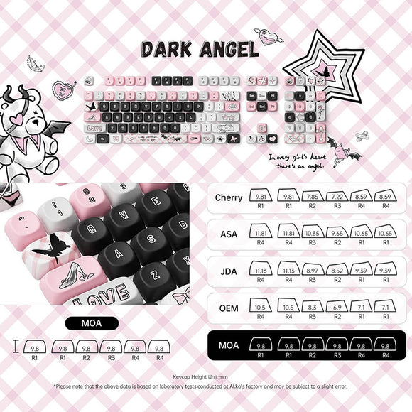 Akko Dark Angel MOA Profile Keycaps Set 140 Keys