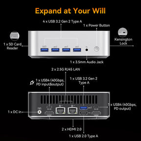 GEEKOM A8 Max AI Mini PC with R7 8845HS & R9 8945HS