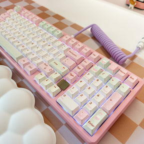 PIWIJOY Summer Dessert Cherry Proflie Keycap Set 146 Keys Support Alice ISO