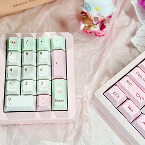 PIWIJOY Summer Dessert Cherry Proflie Keycap Set 146 Keys Support Alice ISO