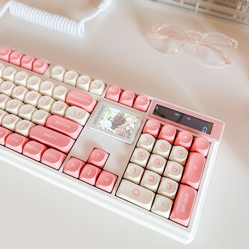 SKYLOONG_GK104Pro_Dual-Screen_Wireless_Mechanical_Keyboard_with_Calculate_Pink_4