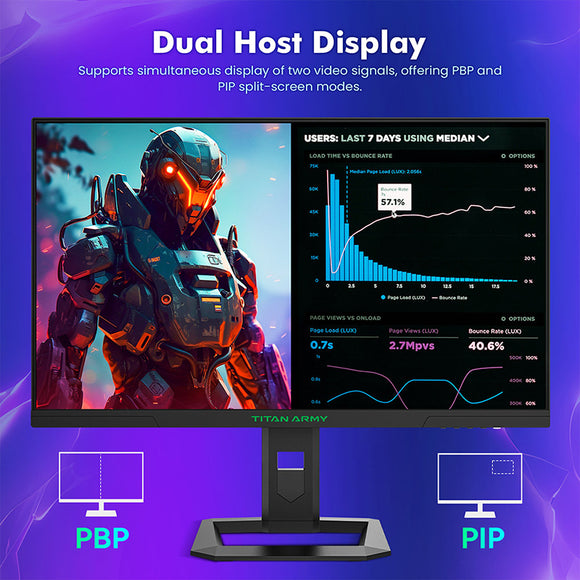 TITAN ARMY P2710S Gaming Monitors with Rotating Stand