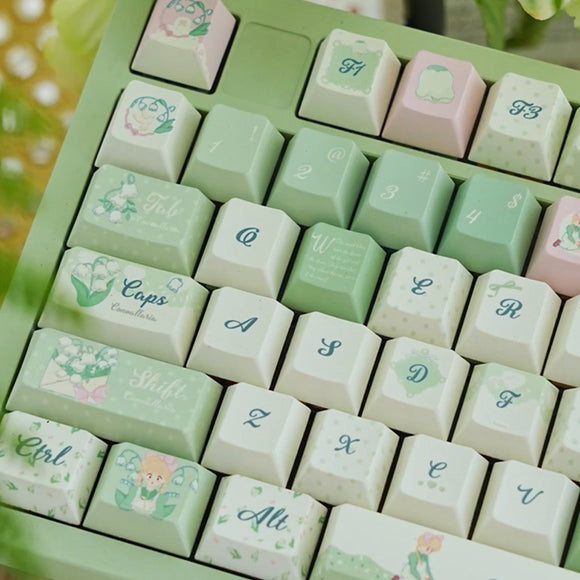 ACGAM Lily of the Valley Cherry Profile Keycap Set 131 Keys