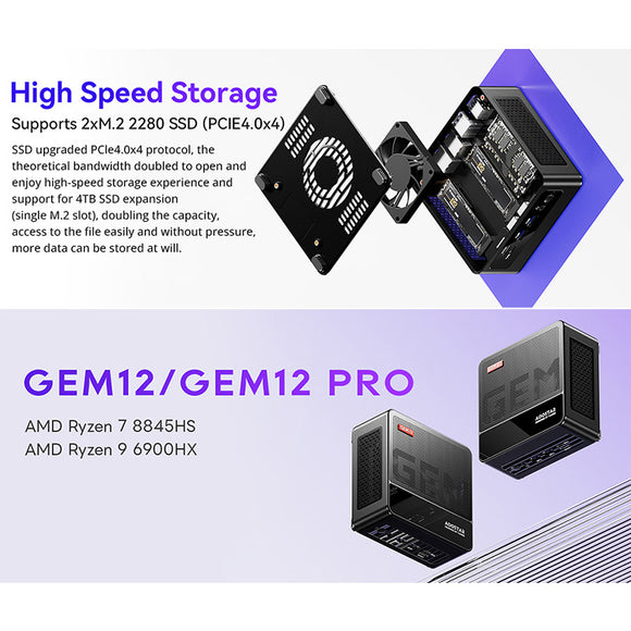 AOOSTAR GEM12 Gaming Mini PC AMD R9