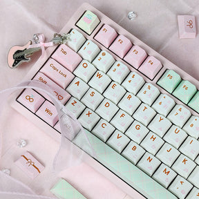 PIWIJOY Summer Dessert Cherry Proflie Keycap Set 146 Keys Support Alice ISO