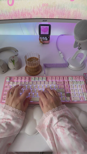 PIWIJOY Summer Dessert Cherry Proflie Keycap Set 146 Keys Support Alice ISO