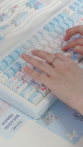 PIWIJOY In Winter Cherry Proflie Keycap Set 146 Keys Support Alice ISO