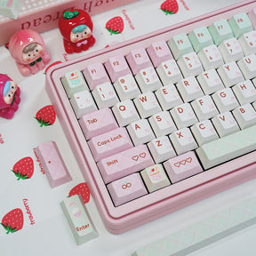 PIWIJOY Summer Dessert Cherry Proflie Keycap Set 146 Keys Support Alice ISO