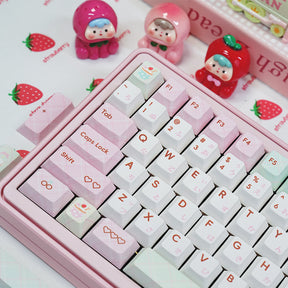 PIWIJOY Summer Dessert Cherry Proflie Keycap Set 146 Keys Support Alice ISO