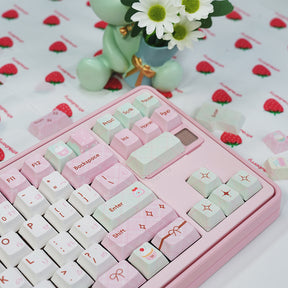 PIWIJOY Summer Dessert Cherry Proflie Keycap Set 146 Keys Support Alice ISO