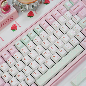 PIWIJOY Summer Dessert Cherry Proflie Keycap Set 146 Keys Support Alice ISO