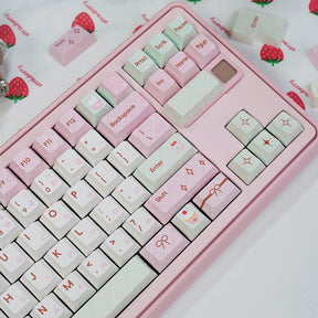 PIWIJOY Summer Dessert Cherry Proflie Keycap Set 146 Keys Support Alice ISO