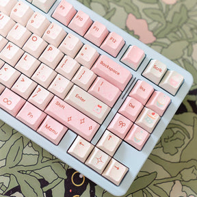 PIWIJOY Summer Dessert Cherry Proflie Keycap Set 146 Keys Support Alice ISO