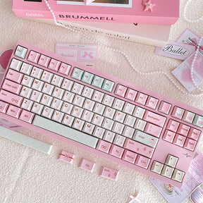 PIWIJOY Summer Dessert Cherry Proflie Keycap Set 146 Keys Support Alice ISO