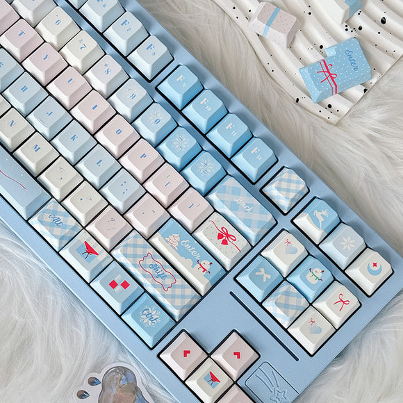 PIWIJOY In Winter Cherry Proflie Keycap Set 146 Keys Support Alice ISO