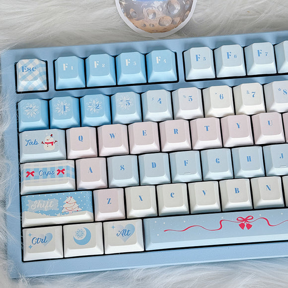 PIWIJOY In Winter Cherry Proflie Keycap Set 146 Keys Support Alice ISO