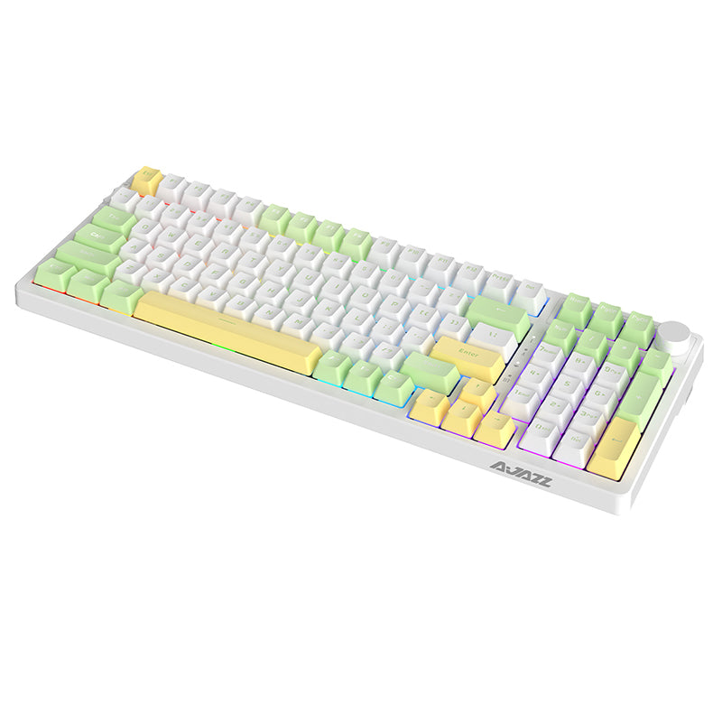 AJAZZ AK33 Mechanical Keyboard, Rainbow LED Backlit USB Cable Anti-Ghosting  Gaming Mechanical Keyboard for Gamers 